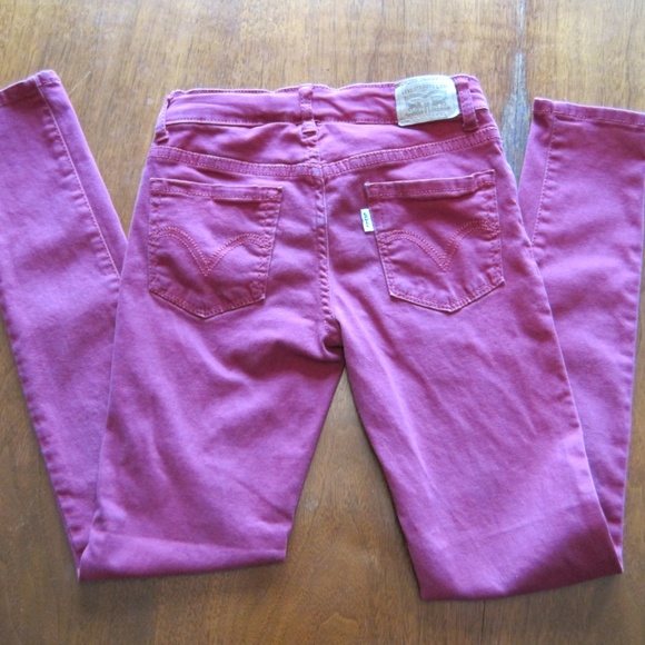 Levi 710 Super skinny raspberry colored sz 10 reg - Picture 4 of 5